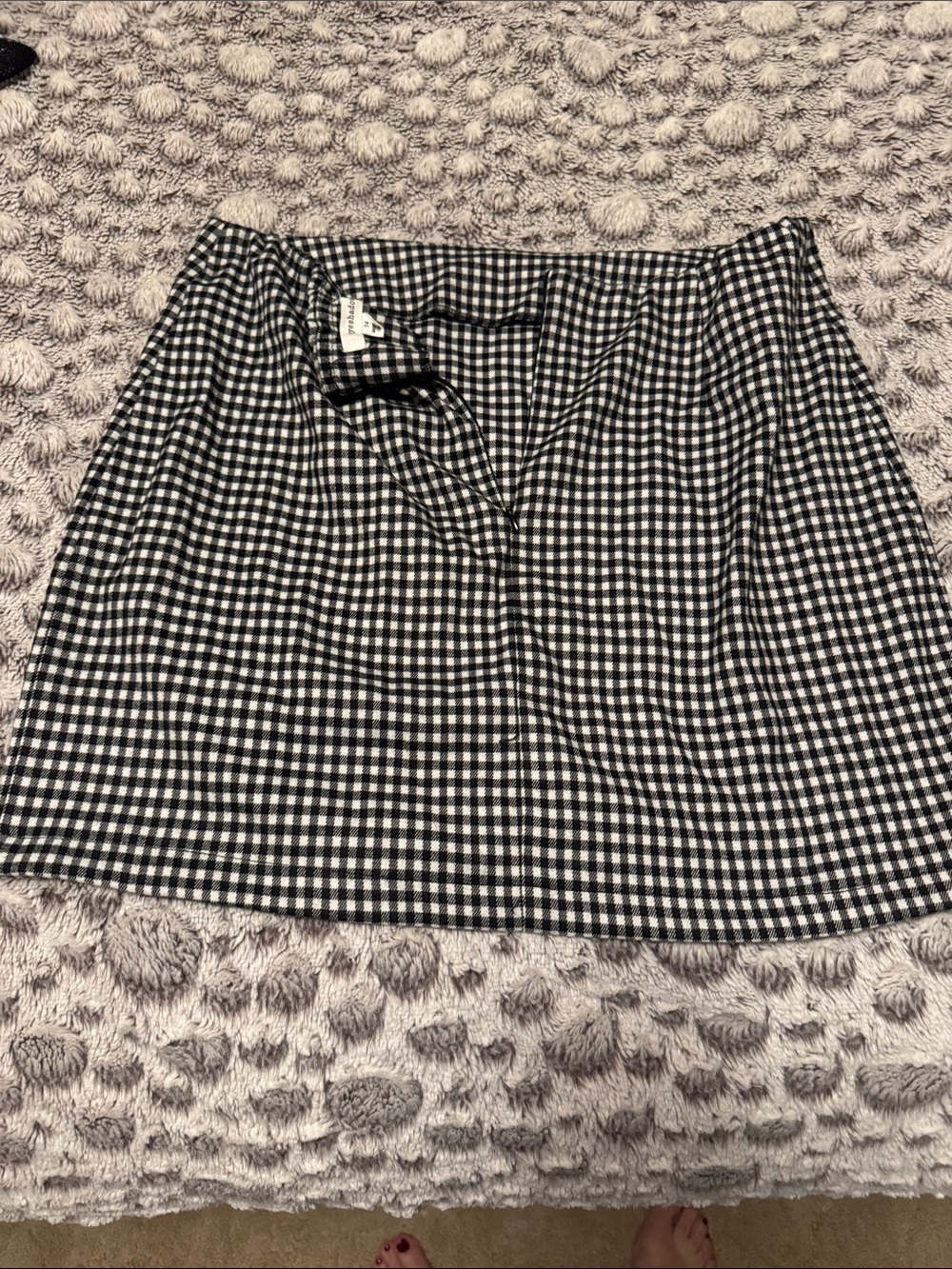 Eyeshadow Black And White Gingham Mini Skirt
